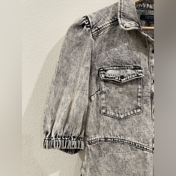 All Saints Jackie Denim Mini Dress Size 8 - Picture 8 of 12